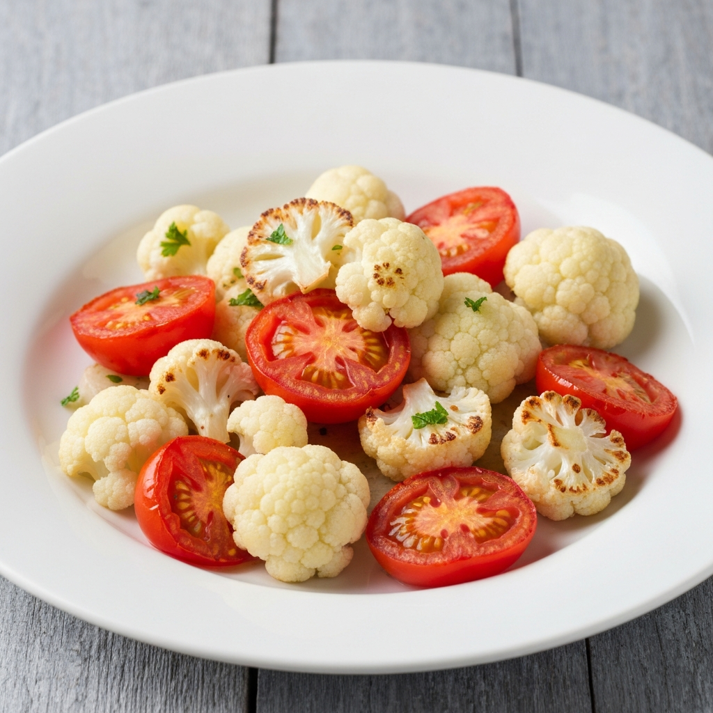 Roasted Tomato and Cauliflower with Herbs