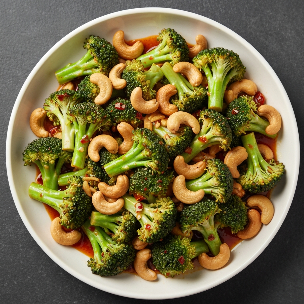 Sichuan Broccoli and Cashew Stir-Fry with Chili Garlic Sauce