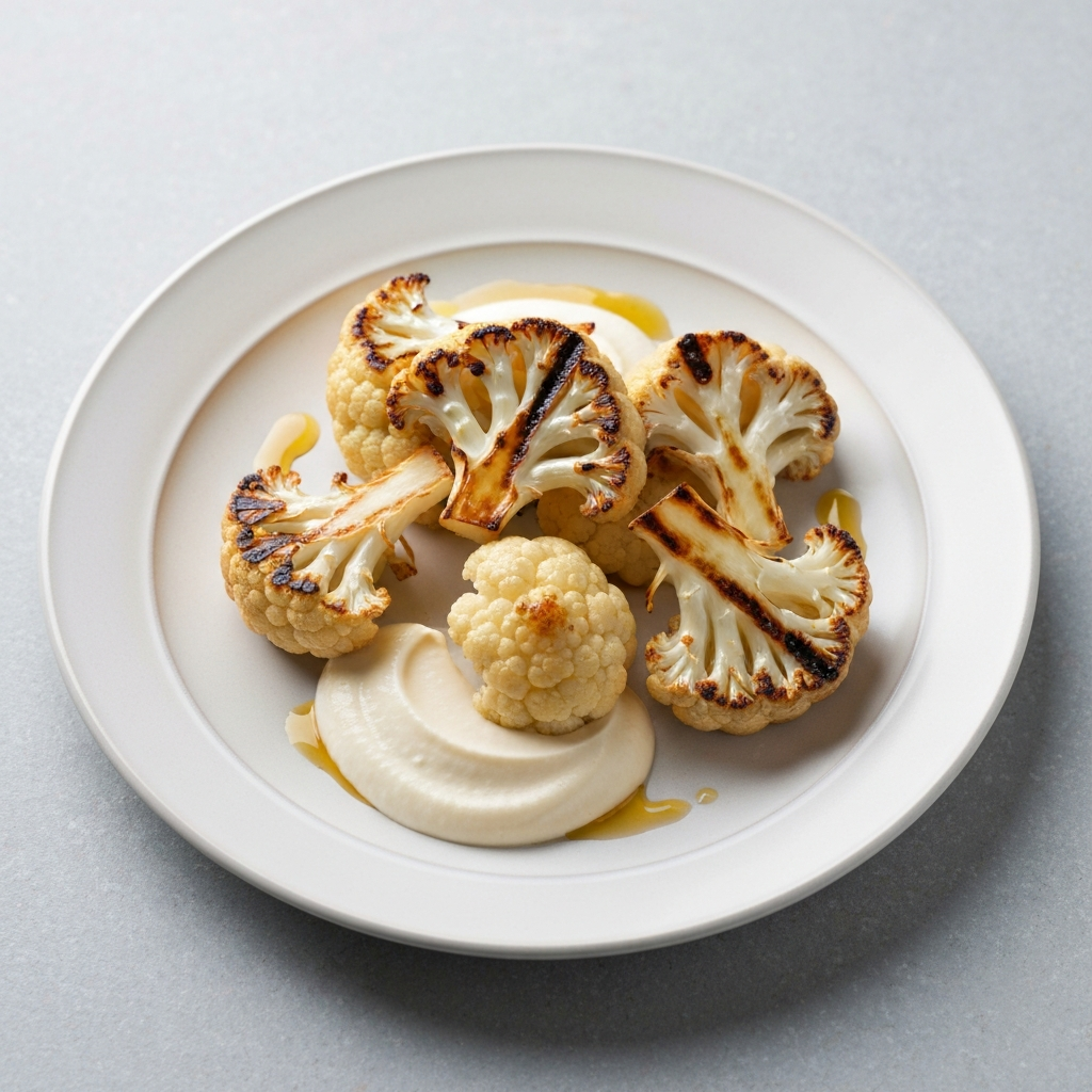 Grilled Caramelized Cauliflower with Honey-Lavender Mascarpone