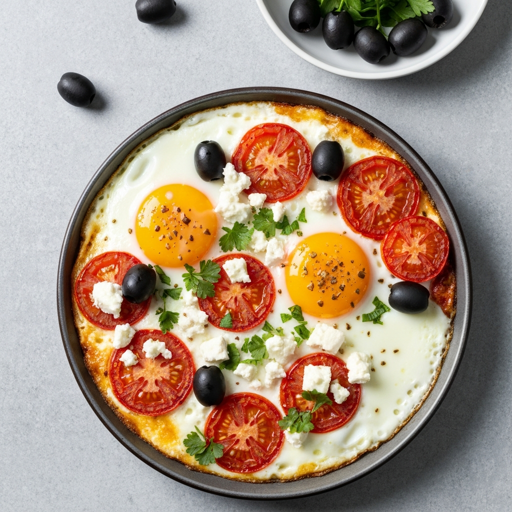 Mediterranean Baked Eggs with Feta and Olives