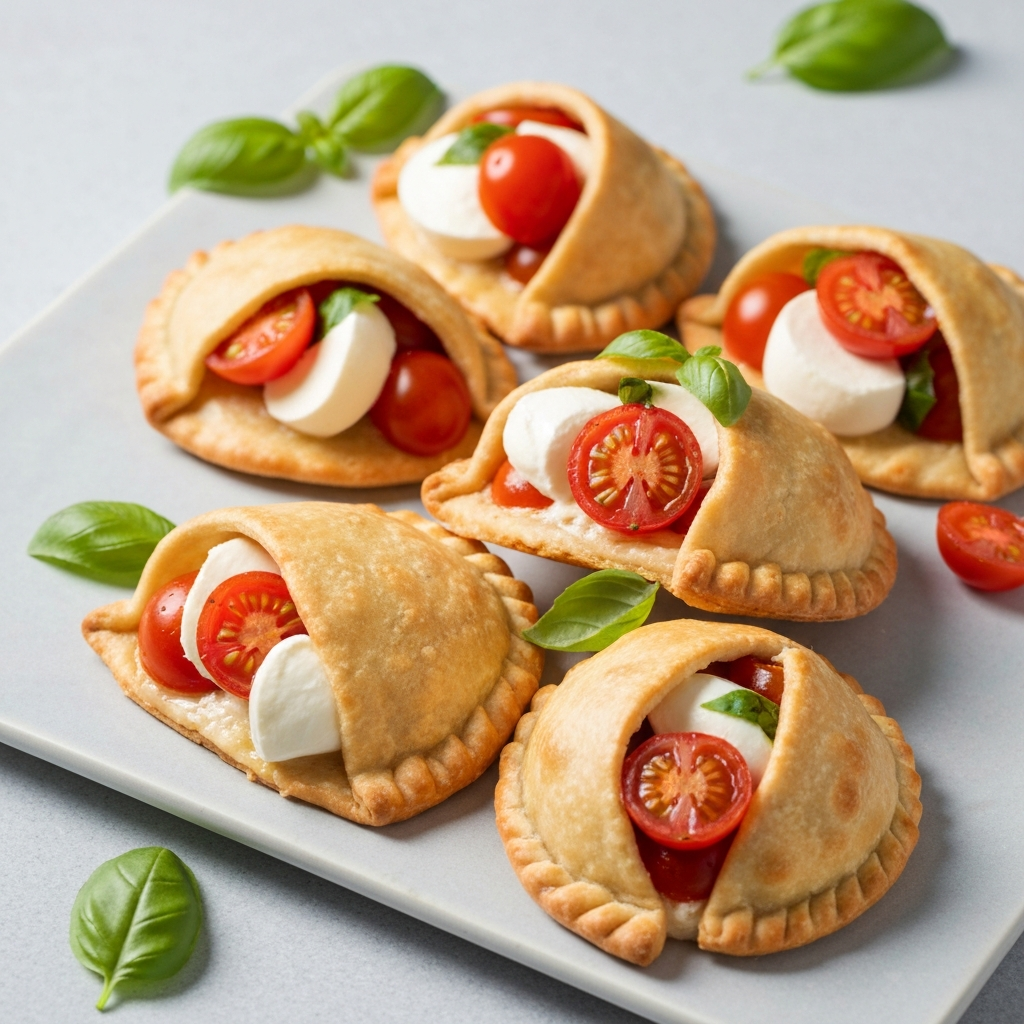 Caprese Empanadas with Fresh Mozzarella, Tomato and Basil