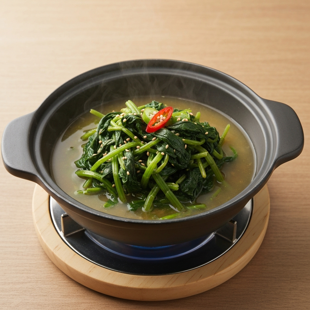 Korean Spinach Side Dish (Sigeumchi Namul) Hot Pot