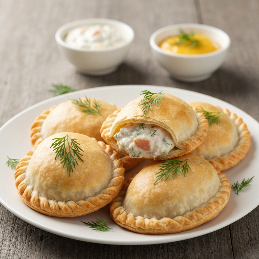 Smoked Salmon & Cream Cheese Empanadas with Dill