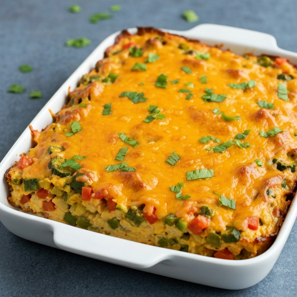 Baked Vegetarian Breakfast Burrito Casserole