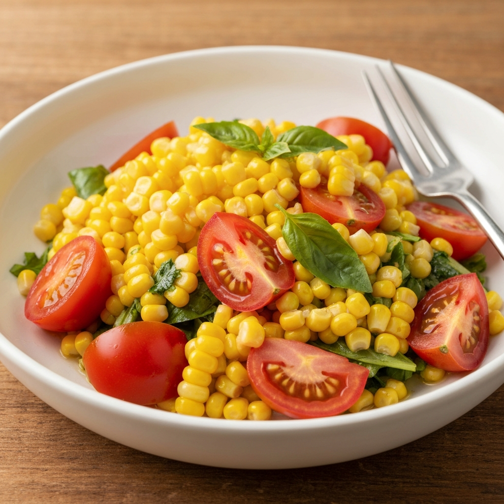 Jersey Corn and Tomato Salad with Basil Vinaigrette