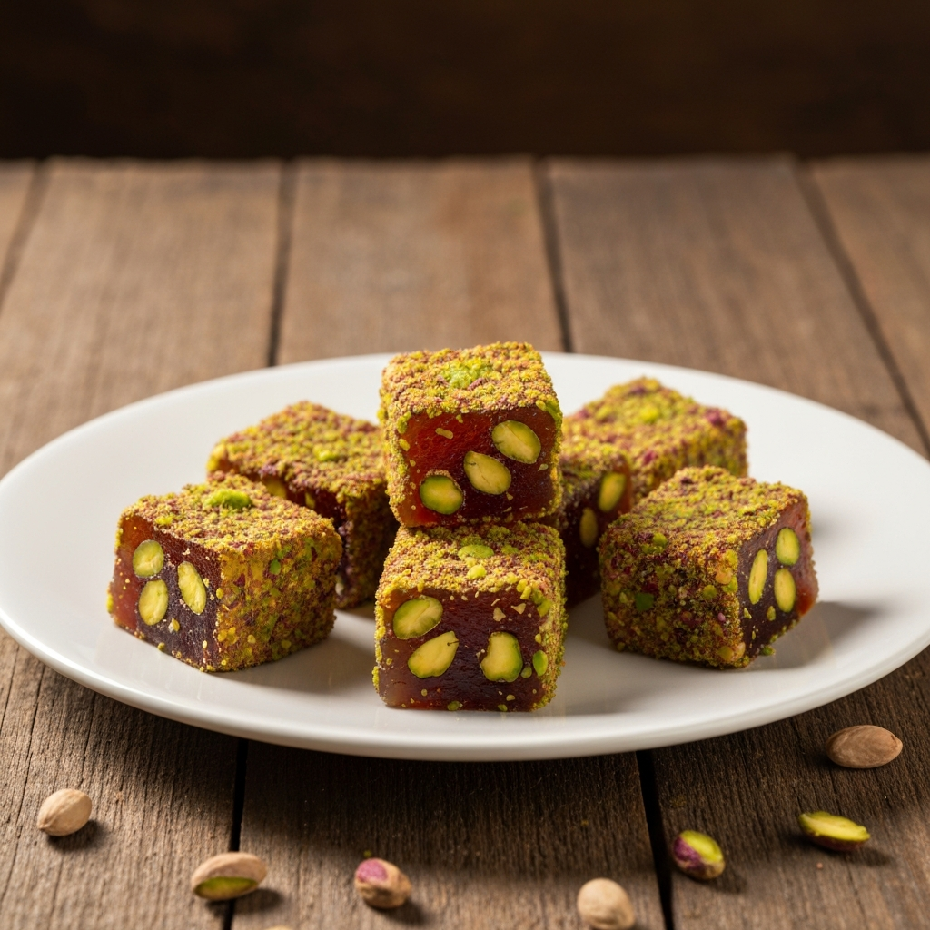 Turkish Delight (Lokum) with Rosewater and Pistachios