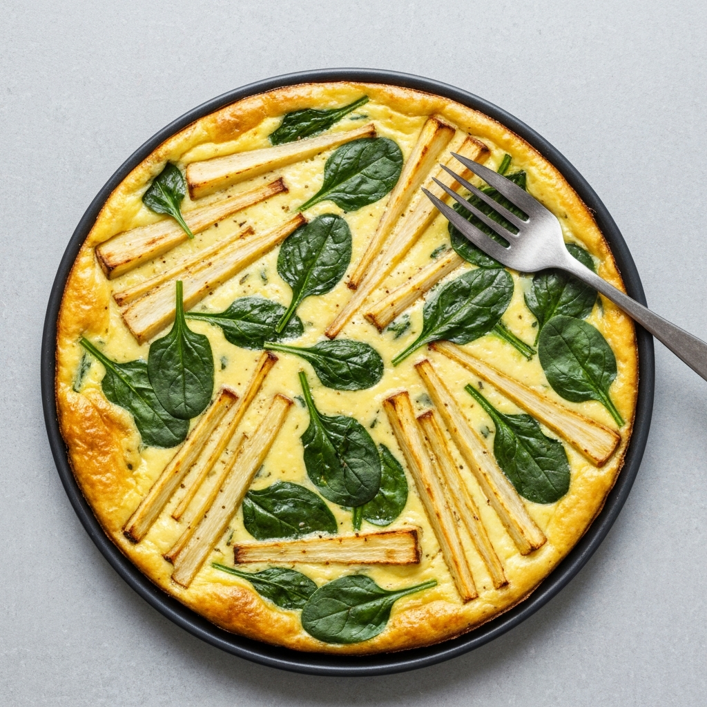 Roasted Parsnip and Spinach Frittata