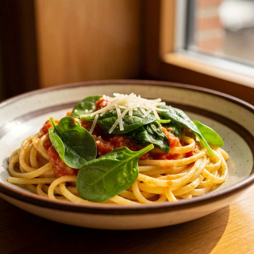 Creamy Tomato and Spinach Pasta