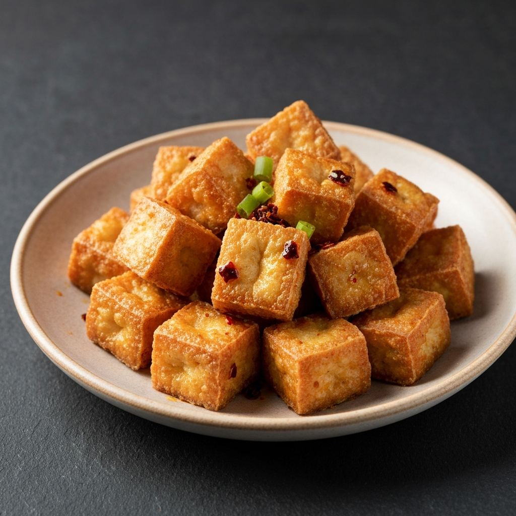 Sichuan Spicy Fried Tofu Puffs