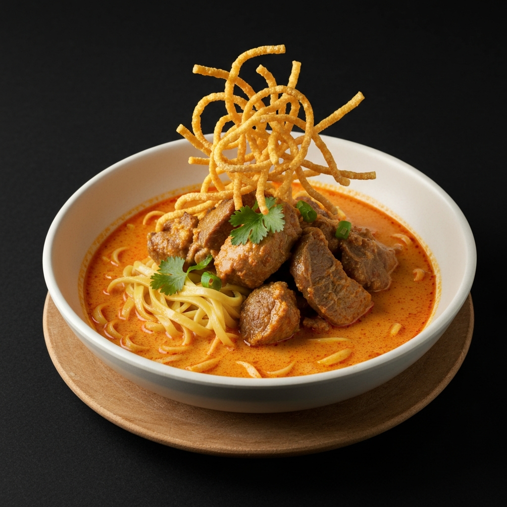 Chiang Mai Noodles (Khao Soi) with Crispy Noodles