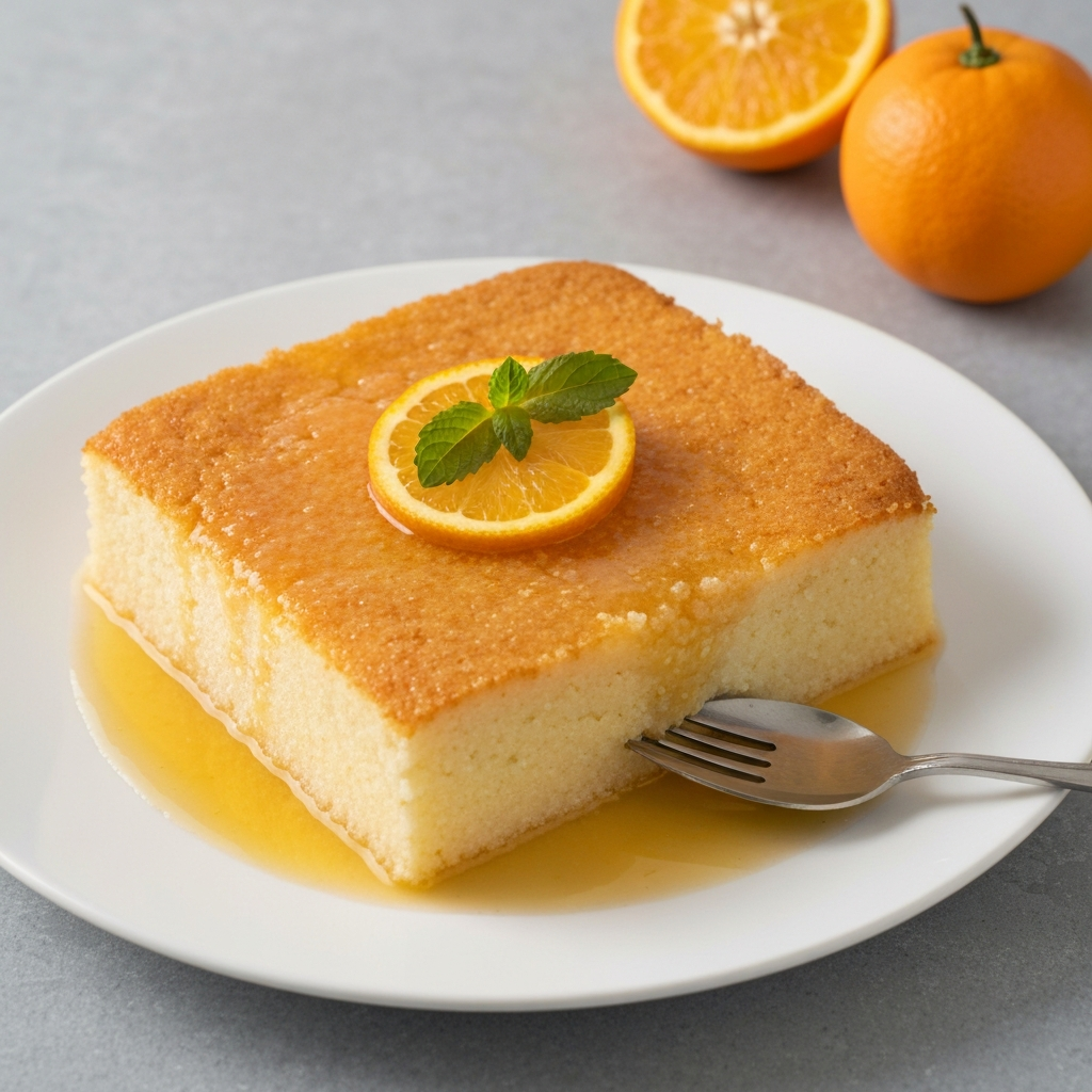 Semolina Cake with Orange Syrup (Ravani)