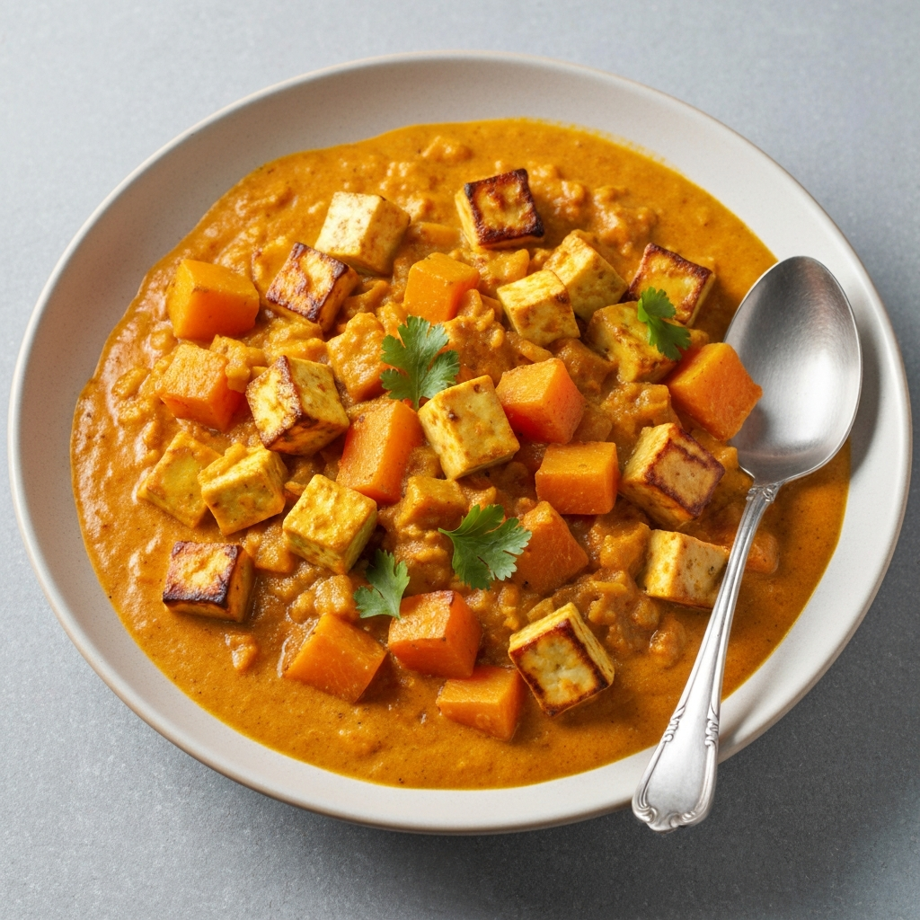 Butternut Squash and Paneer Curry with Coconut Milk and Curry Powder
