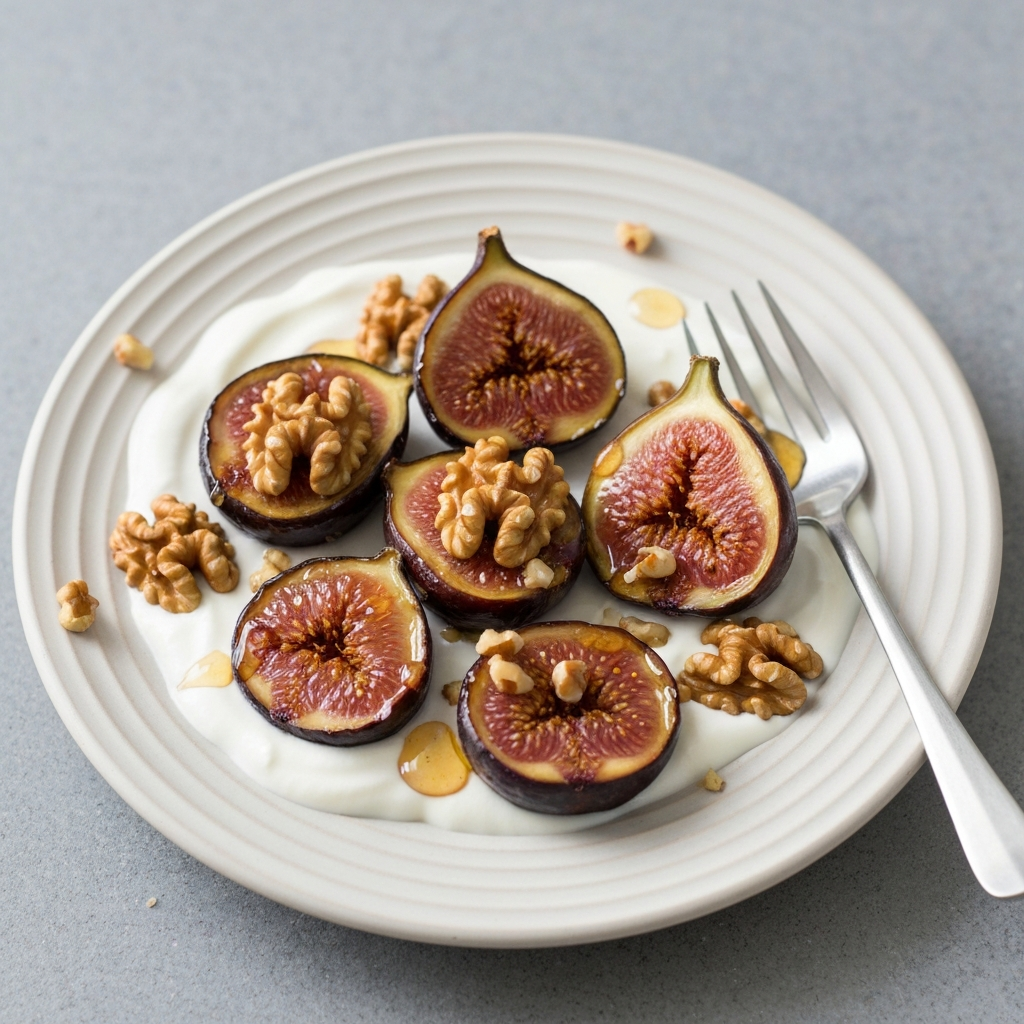 Baked Honey-Glazed Figs with Walnuts and Yogurt