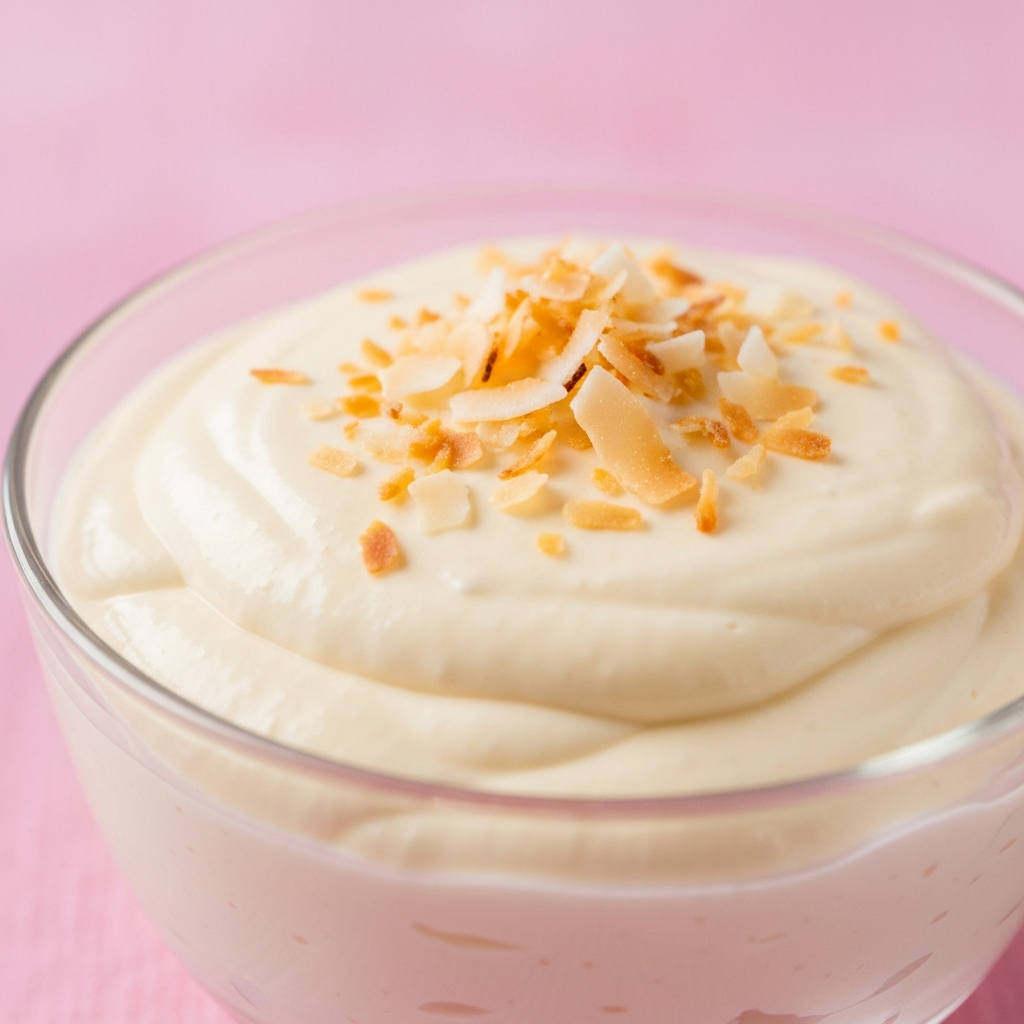 Chilled Avocado Lime Mousse with Toasted Coconut