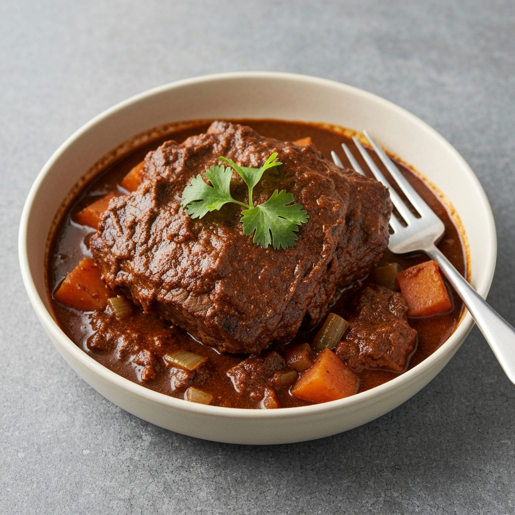 Mole Poblano Pot Roast with Winter Vegetables