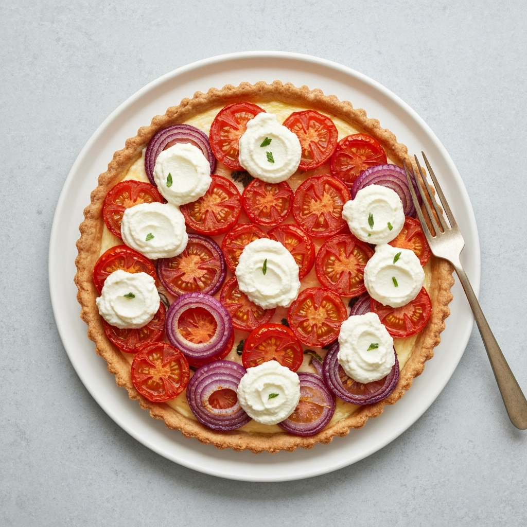Tomato and Onion Tart with Herbed Ricotta