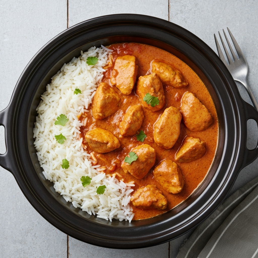Slow Cooker Chicken Tikka Masala with Basmati Rice