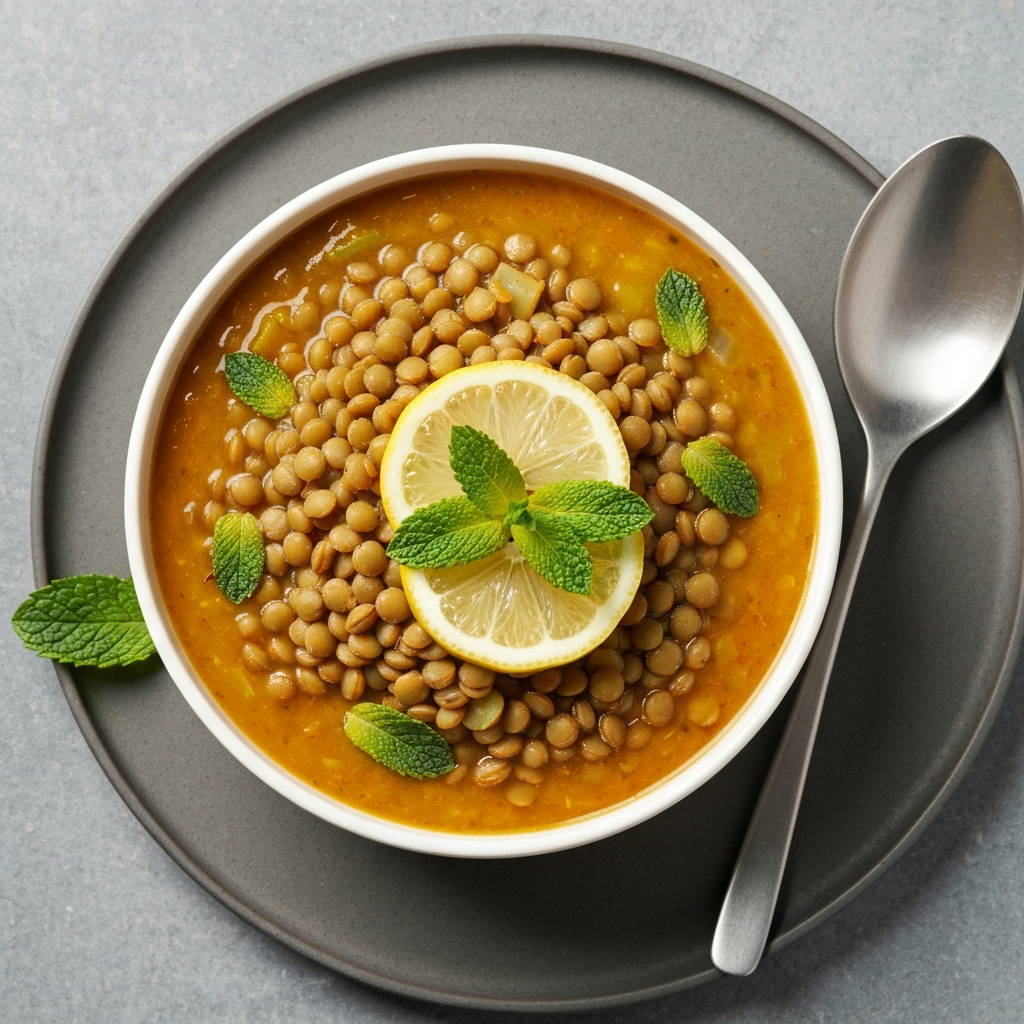 Lentil Soup with Lemon and Mint