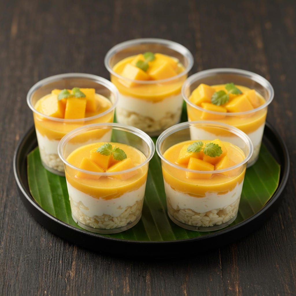 Mango Sticky Rice Pudding Cups