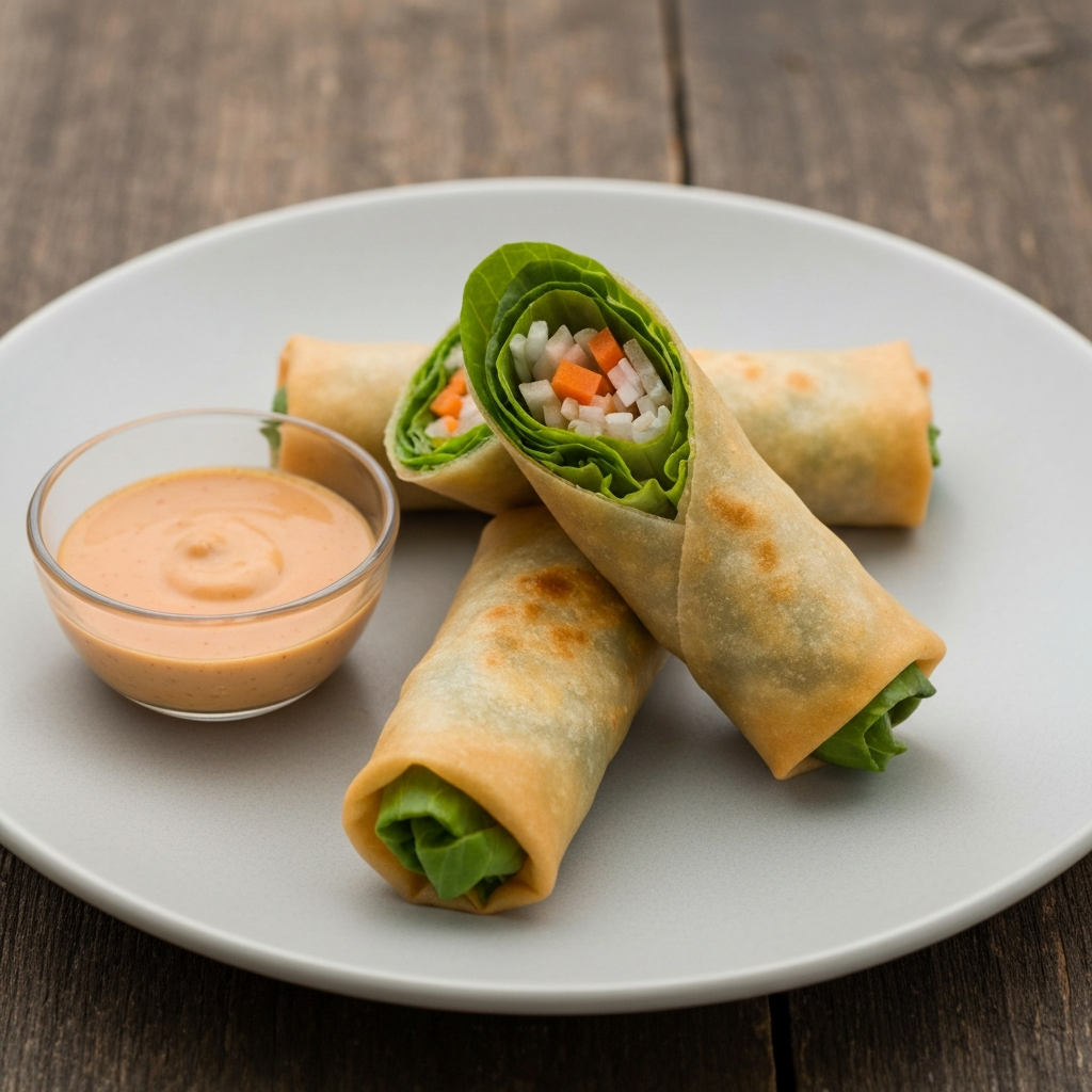 Gado-Gado Spring Rolls with Peanut Dipping Sauce