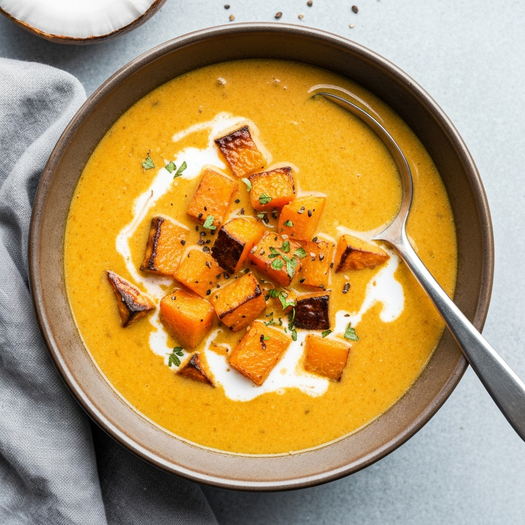 Spiced Butternut Squash and Coconut Soup
