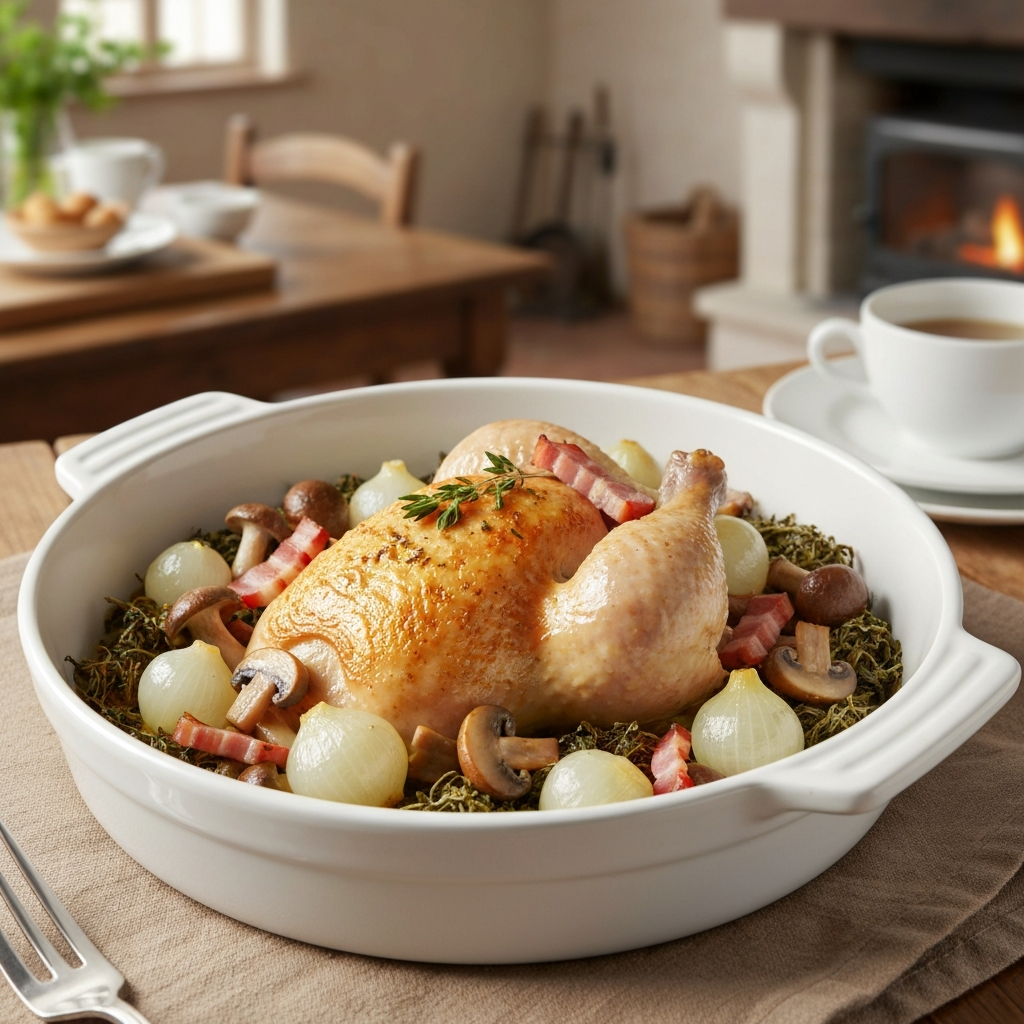Coq au Vin Blanc (Chicken in White Wine)