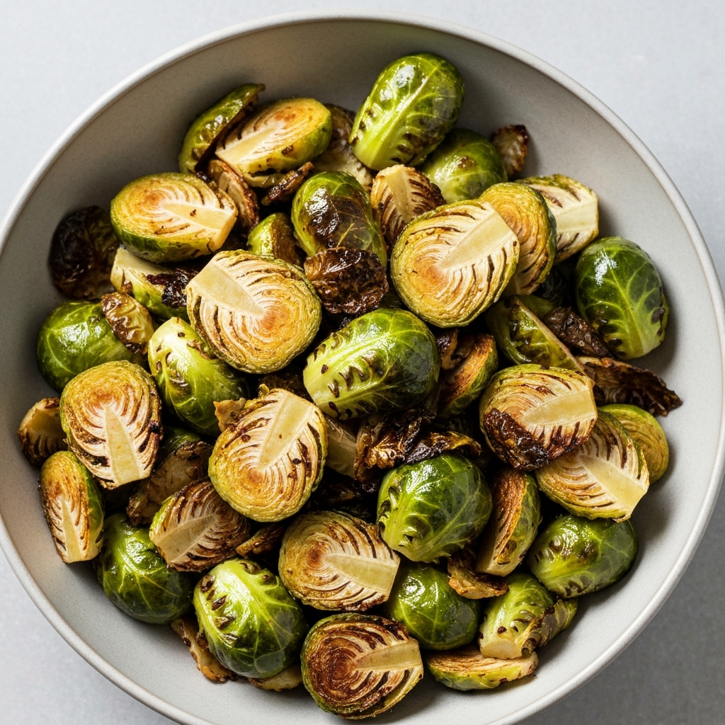 Roasted Brussels Sprouts with Brown Butter and Balsamic Glaze