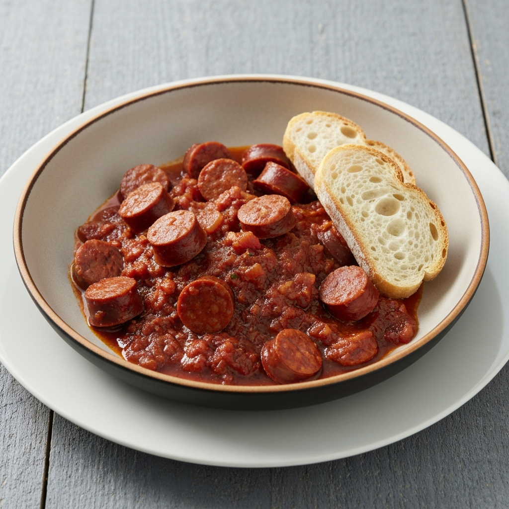 Chorizo al Vino with Crusty Bread