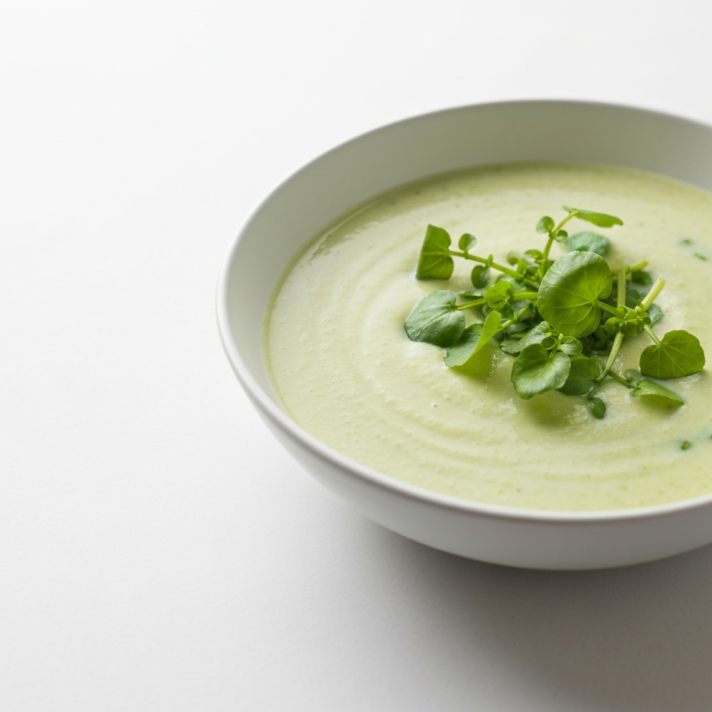Watercress Soup with Lemon and Crème Fraîche