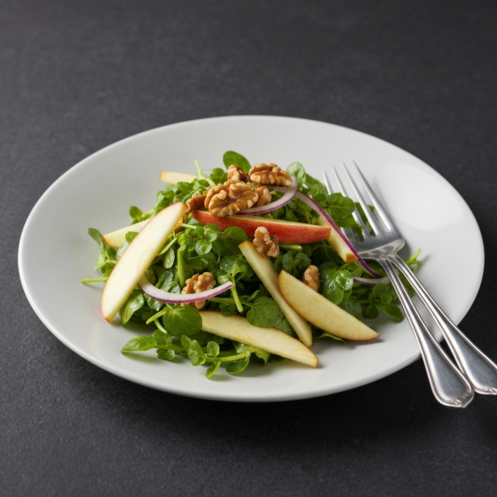 Watercress and Apple Salad with Walnut Vinaigrette
