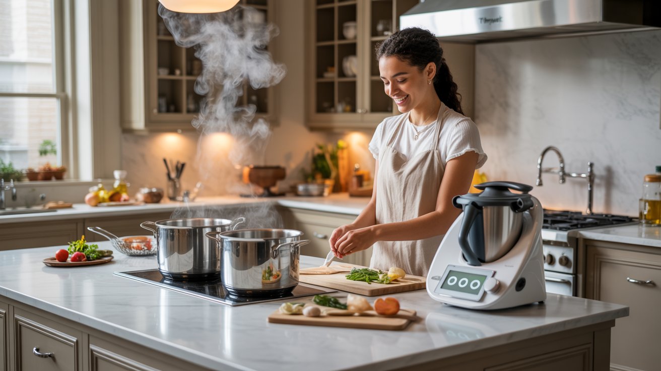 Jersey woman cooking at home