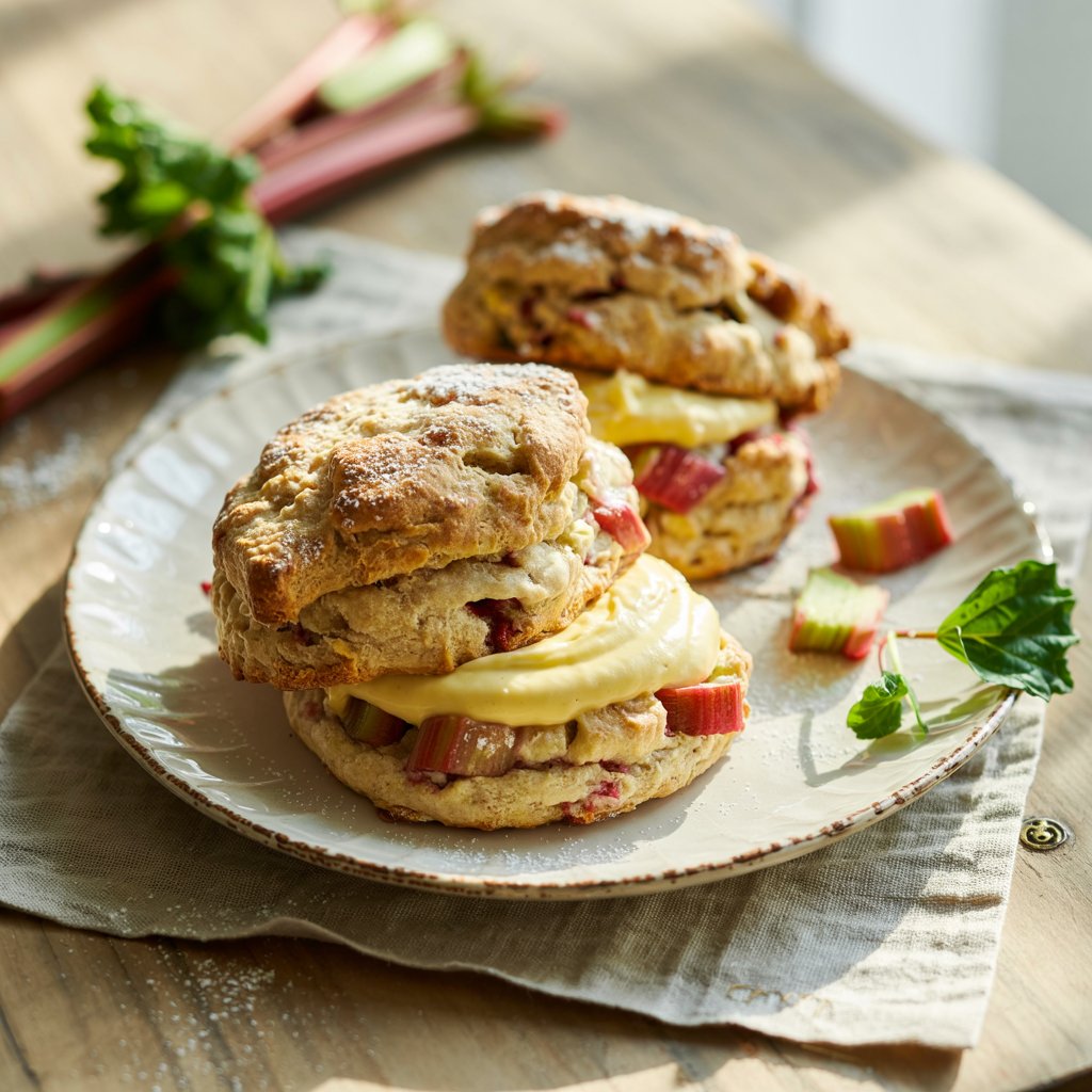 Rhubarb & Custard Scones