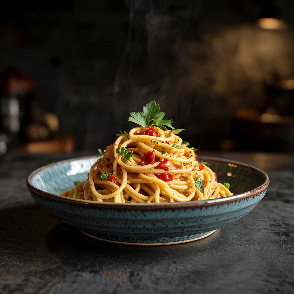 Spaghetti Aglio e Olio with Chili