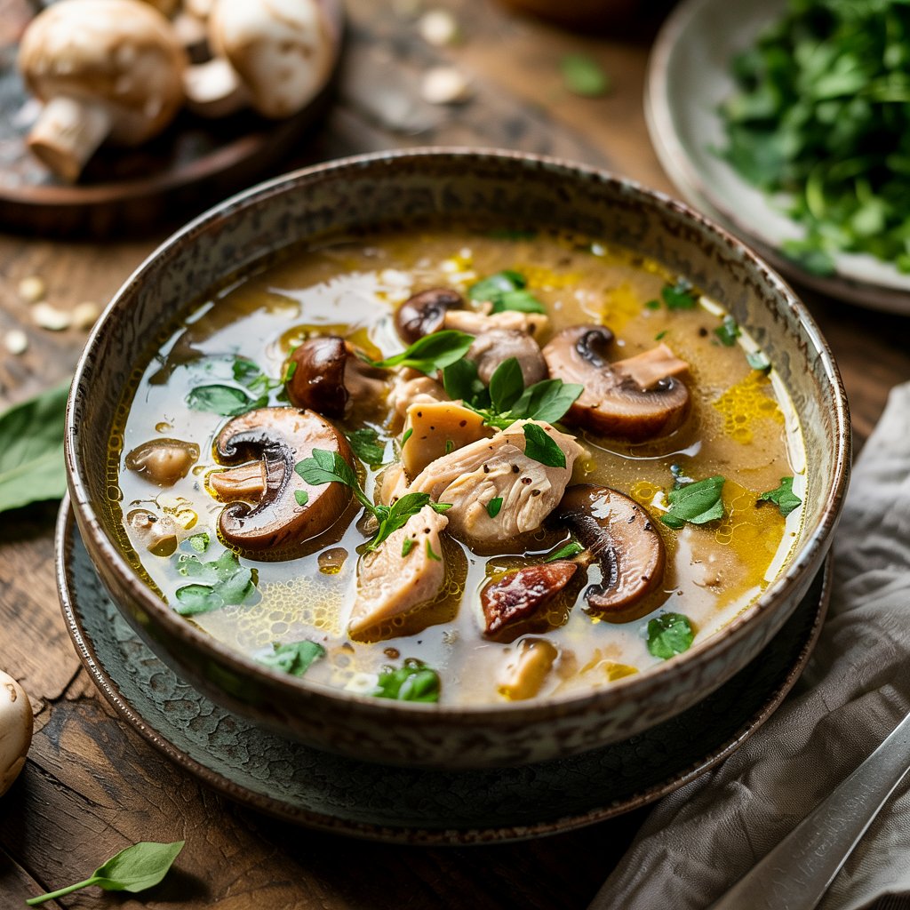 Healthy Chicken and Mushroom Soup